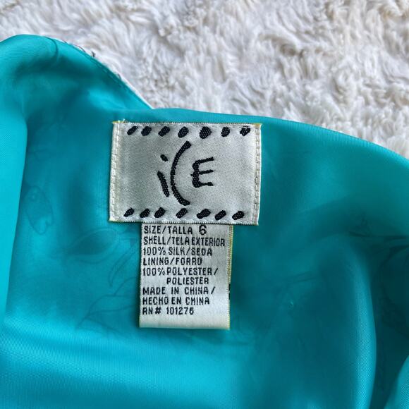 ICE silk floral fairy slip dress rosette straps ruffle asymmetrical vintage Y2K - Picture 4 of 16